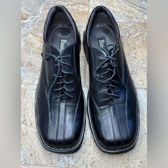 Bass Men’s Black Leather Lace-Up Dress Shoes Size 10.5 M - Picture 1 of 15